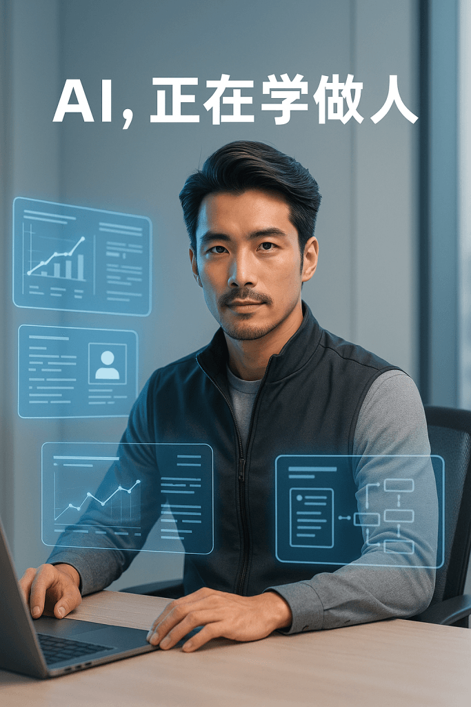 AI 智能體與創業導師協作,象徵人與 AI 並肩工作的未來趨勢