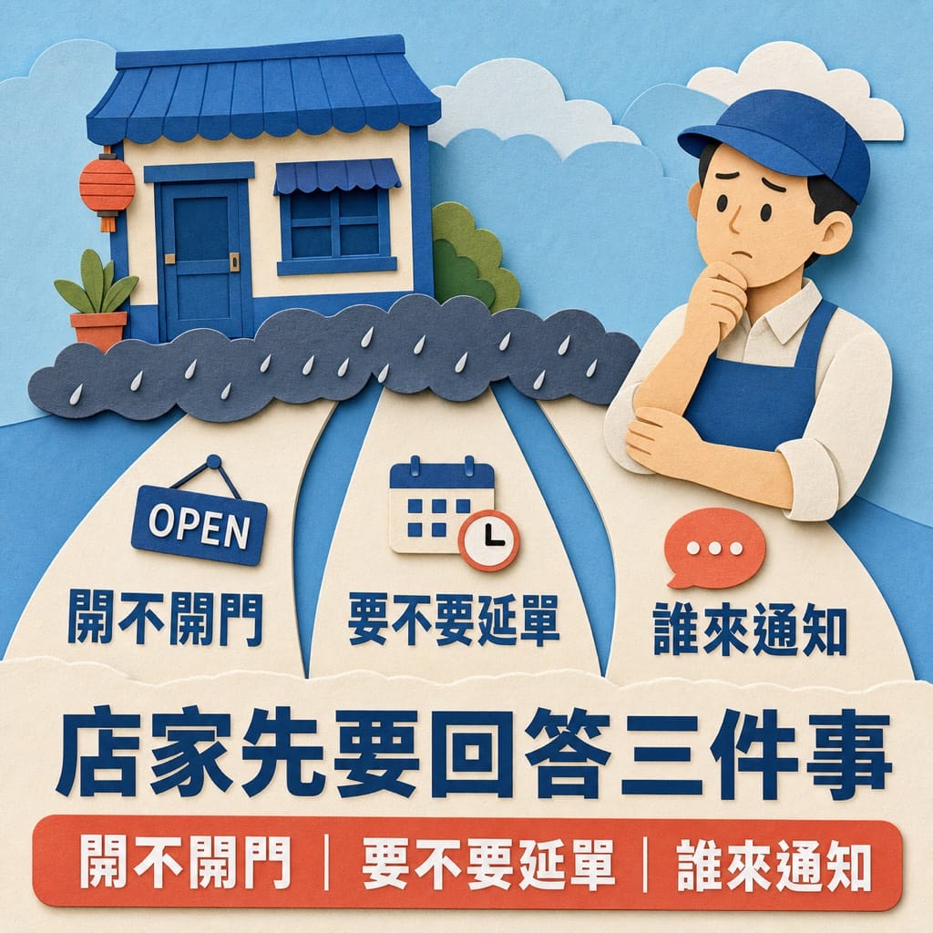 颱風不一定登陸,店家卻要先決定怎麼回覆客人