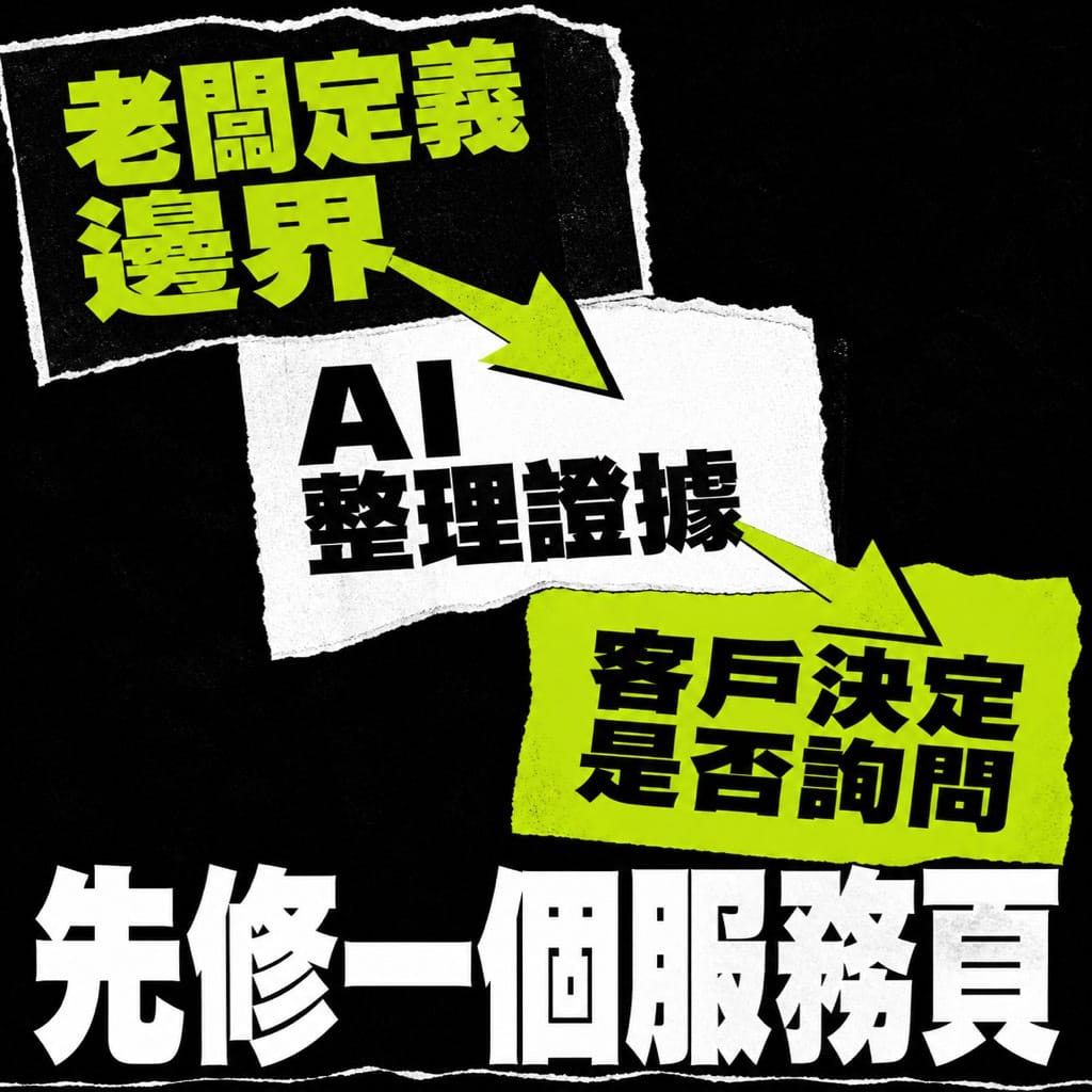 AI 讓客戶找到你之後,服務頁怎麼接成合格詢問?