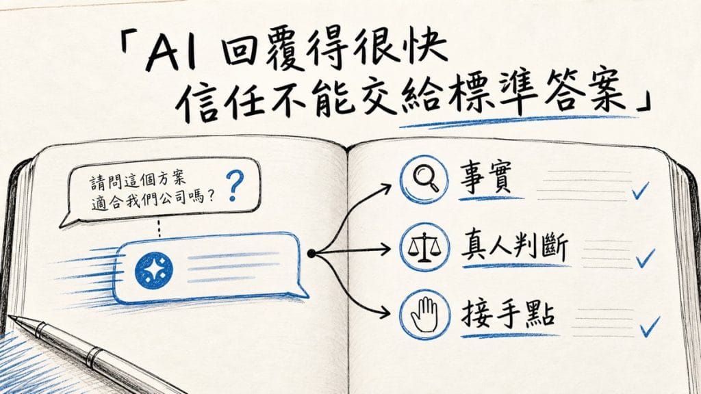 AI 回覆得很快，但高信任服務不能把信任交給標準答案