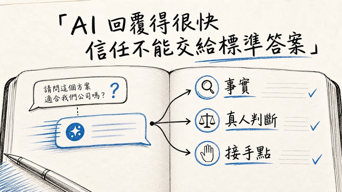 AI 回覆得很快,但高信任服務不能把信任交給標準答案