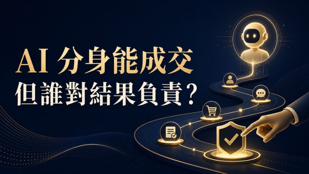 鄭錦聰老師說明AI 分身成交 132 位客戶，86% 高階主管卻說 AI 技能比 MBA 更值錢：未來真正昂貴的，是能對結果負責，搭配 AI 工作系統、權限邊界、驗收標準與升級回報流程圖示