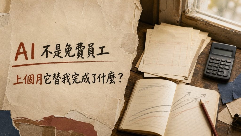 鄭錦聰老師說明AI 不是免費員工：我現在最怕的，不是訂閱太貴，而是不知道它有沒有賺錢，搭配 AI 工作系統、權限邊界、驗收標準與升級回報流程圖示