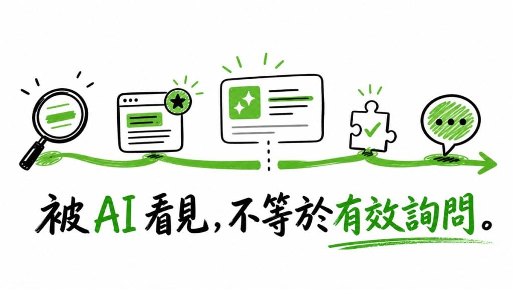 文章被 AI 搜尋看見後，為什麼還沒有有效詢問？先驗收三個承接點
