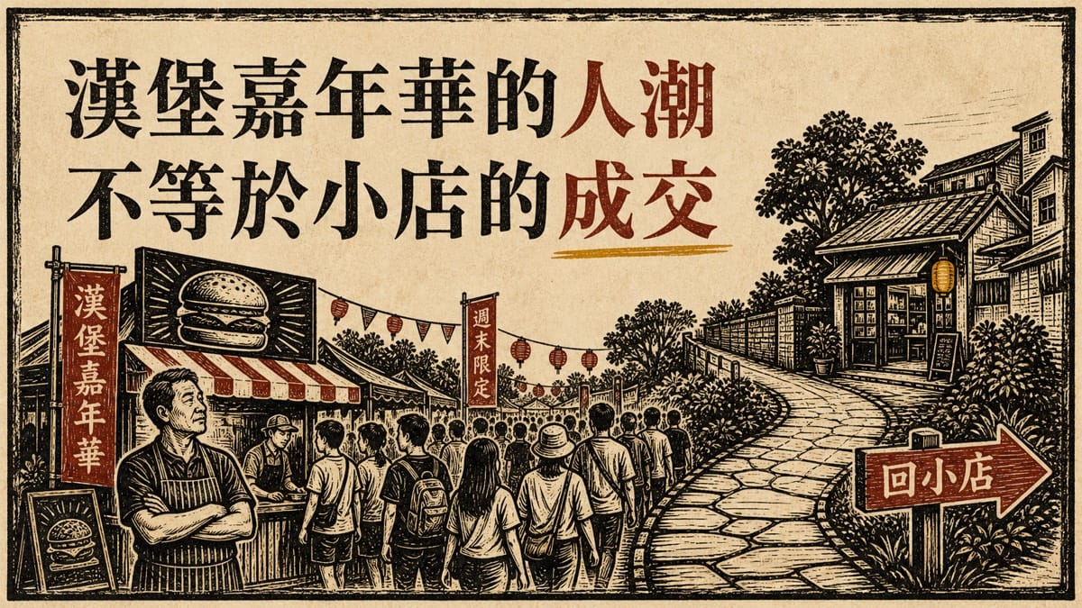 漢堡嘉年華的人潮，不等於小店的成交