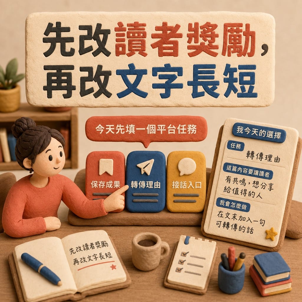 同一篇文章貼八個平台,先改字數還是先改讀者要帶走的東西?