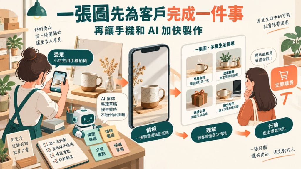 手機加 AI 可以做內容，但第一張圖要先為誰完成什麼？