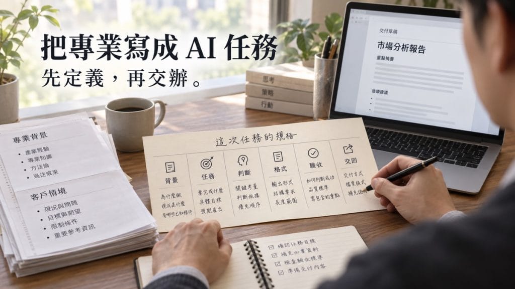 每次都要重新告訴 AI 背景，怎麼把自己的專業交給 AI 執行？