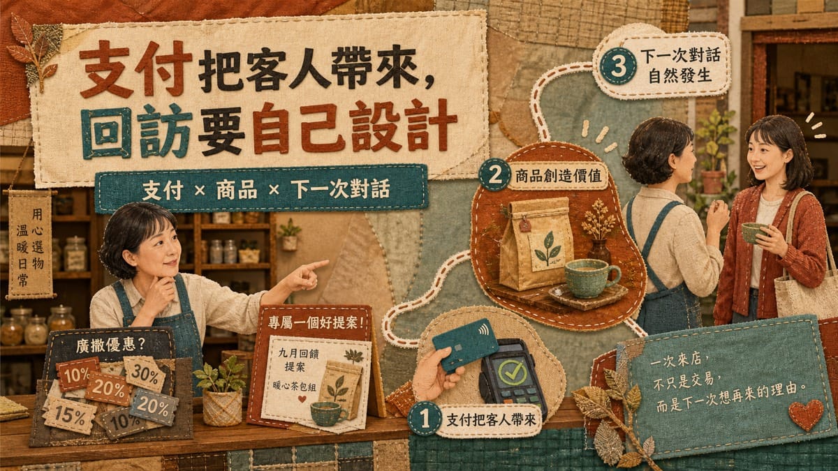 六大支付平台拉買氣，小店更該先設計客人回來的理由