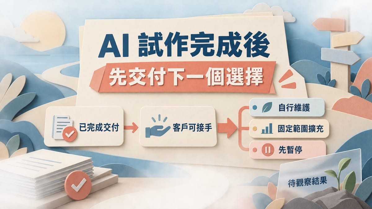 AI 服務做完第一個試作後，怎麼讓客戶知道下一步要不要繼續？