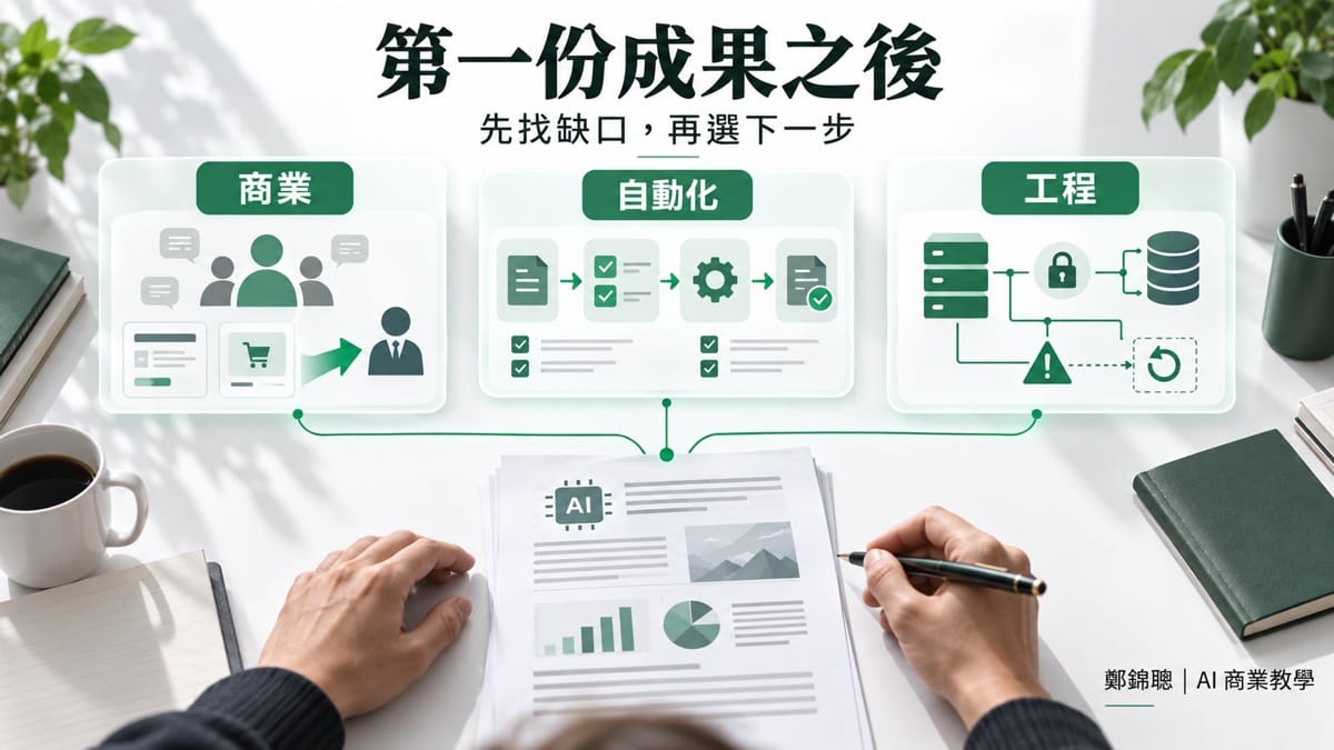 AI 做出第一份成果後,下一個缺口要補商業、自動化還是工程?