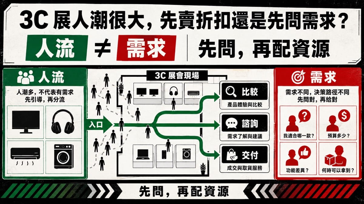 3C 展人潮很大,品牌要先賣折扣還是先問出需求?