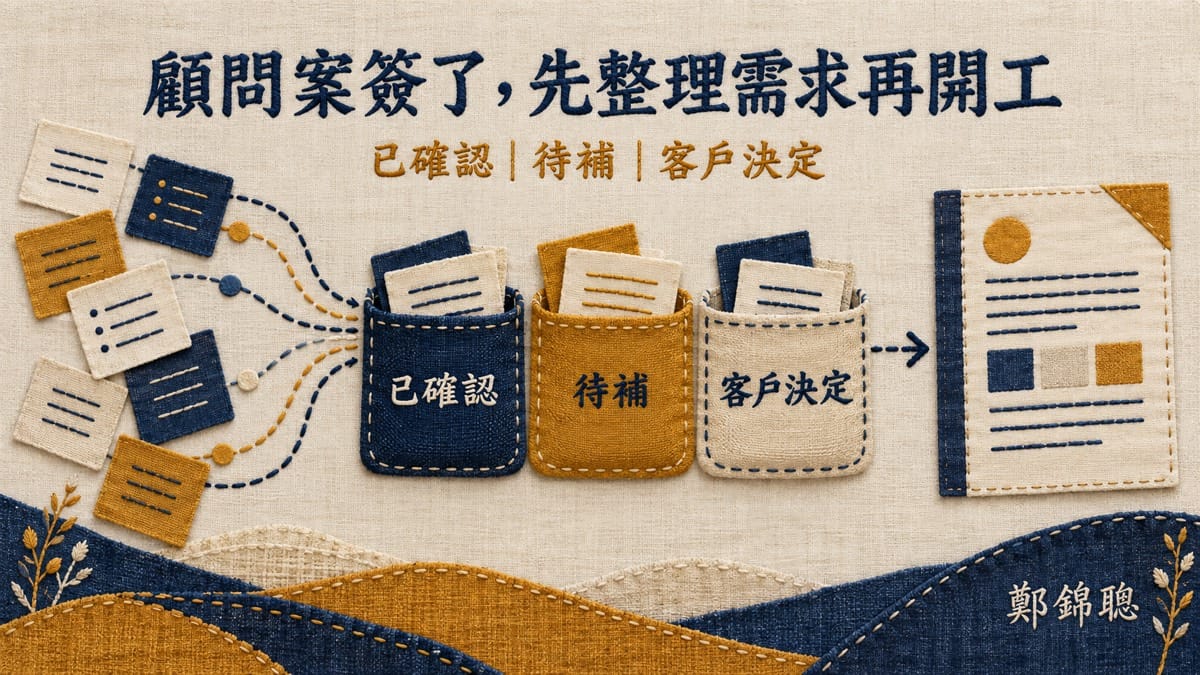 顧問案簽了，怎麼用 AI 整理開工前的資料與需求？