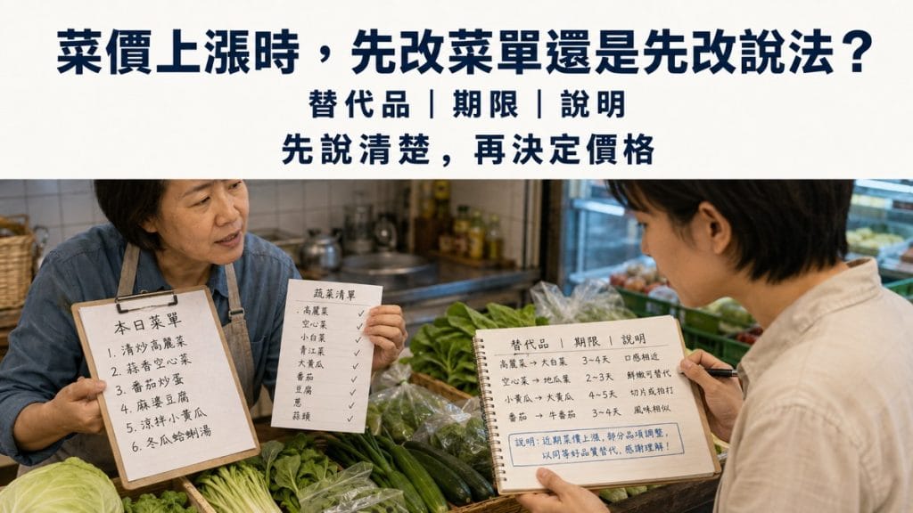 菜價上漲時，老闆先改菜單，還是先改說法？