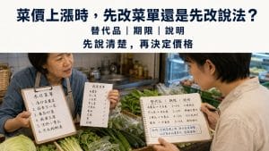 菜價上漲時，老闆先改菜單，還是先改說法？