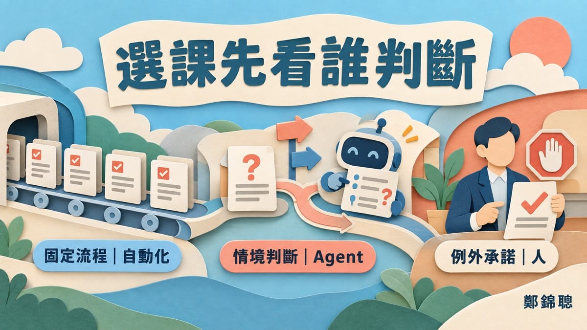 AI Agent 課程和自動化工具課有什麼差別？先看誰負責判斷