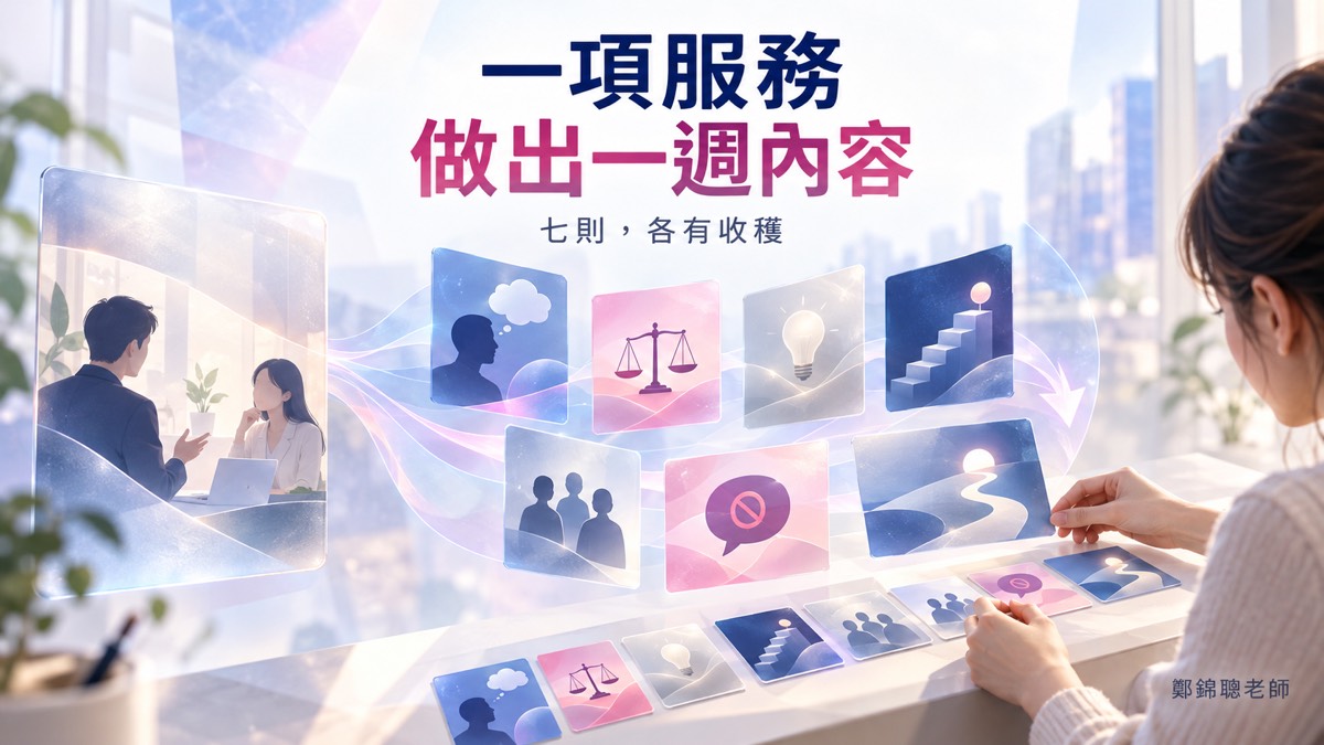 如何從一項服務做出一週內容?用 AI 寫出七則各有用途的貼文
