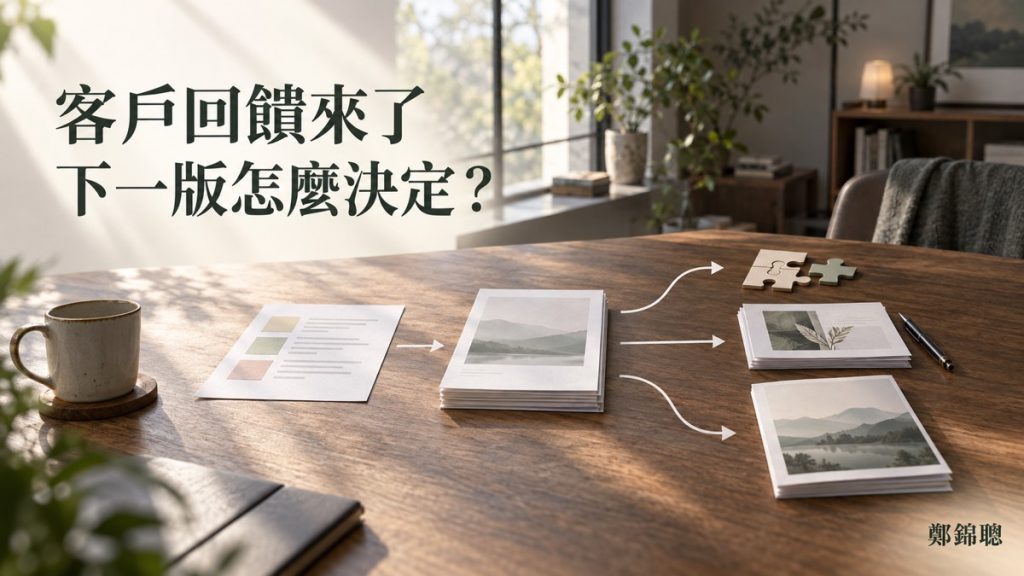 顧問服務樣本收到回饋後，怎麼決定修改、擴充或另開方案？