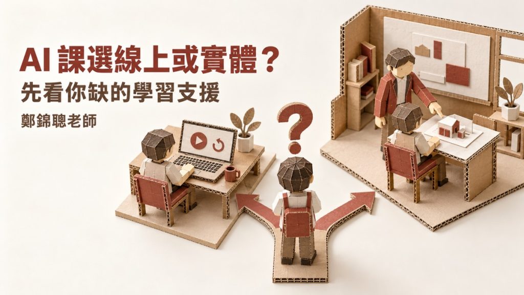 AI 課程選線上還是實體？先看你缺的是彈性、練習，還是即時回饋