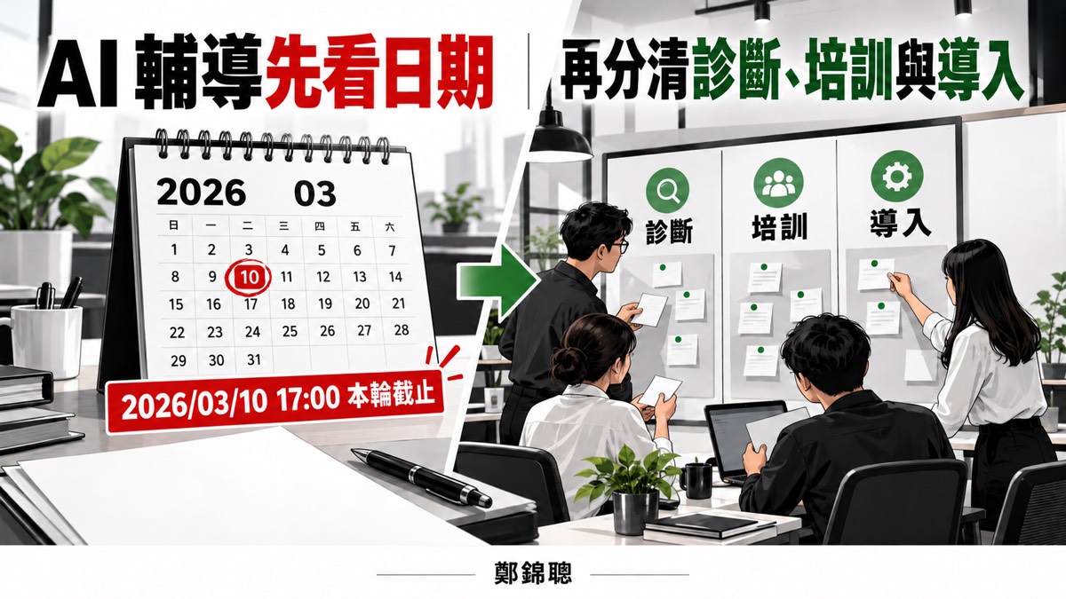 115 年中小企業 AI 輔導還能申請嗎？先分清診斷、培訓與導入