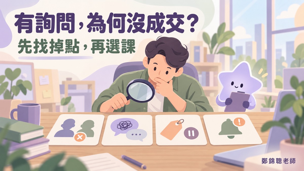 已經有人詢問卻沒成交，AI 課程該補行銷、產品，還是成交？