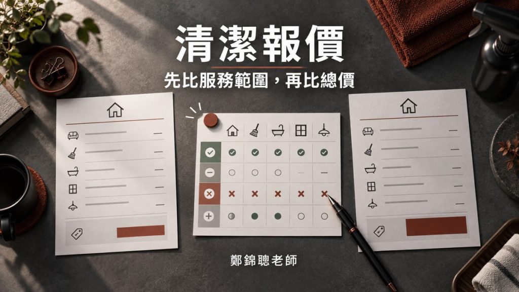 清潔報價只看總價？先把服務範圍寫成一頁比較卡
