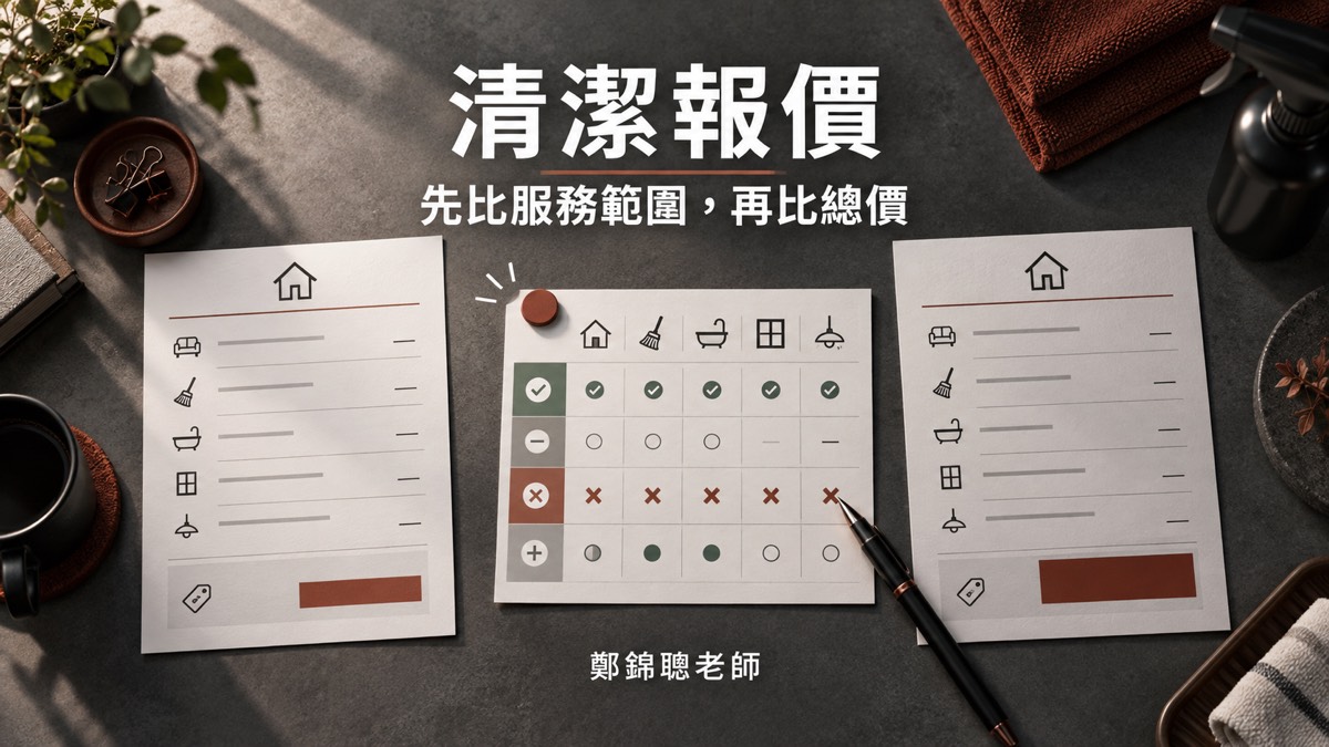 清潔報價只看總價?先把服務範圍寫成一頁比較卡